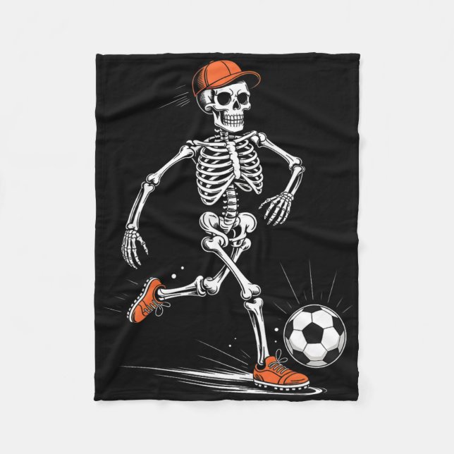 Cobertor De Velo Fantasias engraçadas de futebol de esqueleto para  (Frente)
