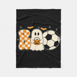 Cobertor De Velo Fantasma Boo Jogando Futebol Halloween Jogadores T