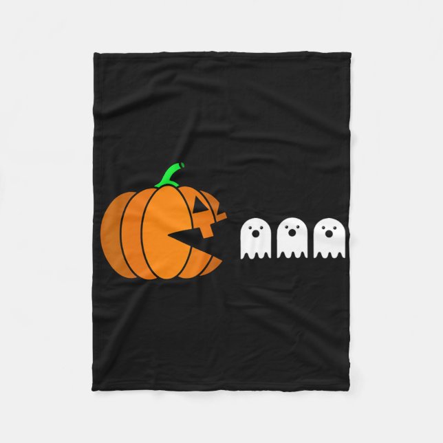 Cobertor De Velo Fantasma De Comida De Abóbora De Halloween (Frente)