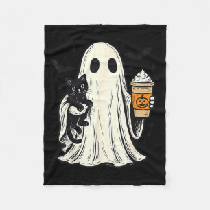 Cobertor De Velo Fantasma de Halloween Fofo Segurando Gato Preto Ca