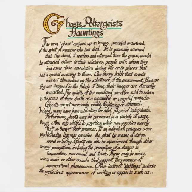 Cobertor De Velo Fantasmas, Poltergeistas, Assaltos (Frente)