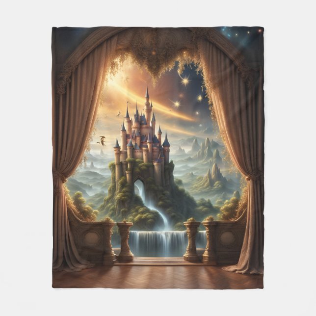 Cobertor De Velo Fantasy Castle Sherpa Blanket (Frente)