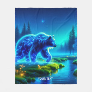Cobertor De Velo Fantasy Cute Bear River Meadow
