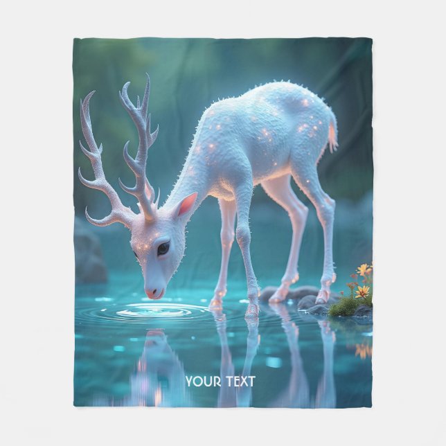 Cobertor De Velo Fantasy Cute Blue Deer (Frente)
