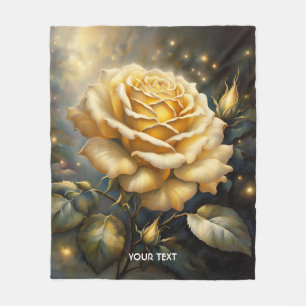 Cobertor De Velo Fantasy Cute Bright Yellow Rose