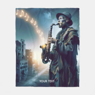 Cobertor De Velo Fantasy Cute City Music Man