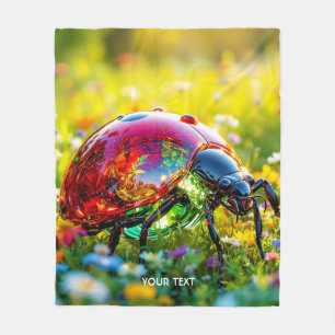 Cobertor De Velo Fantasy Cute Ladybug Poled Glass