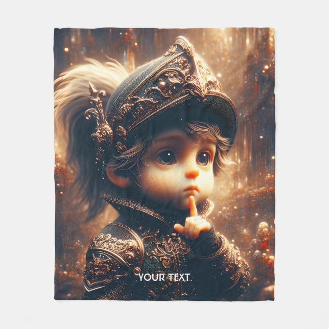 Cobertor De Velo Fantasy Cute Little Quiet Knight (Frente)