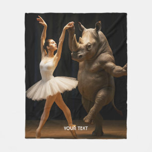 Cobertor De Velo Fantasy Cute Rhino Dancer Ballerina