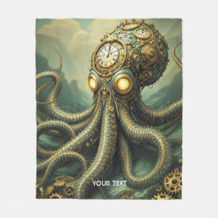 Cobertor De Velo Fantasy Cute Steampunk Clock Kraken