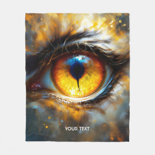 Cobertor De Velo Fantasy Cute Tiger Orange Eye
