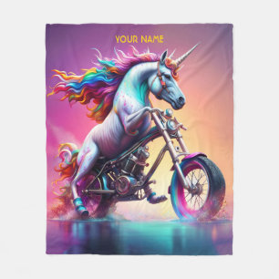 Cobertor De Velo Fantasy Cute Unicorn Riding Bike