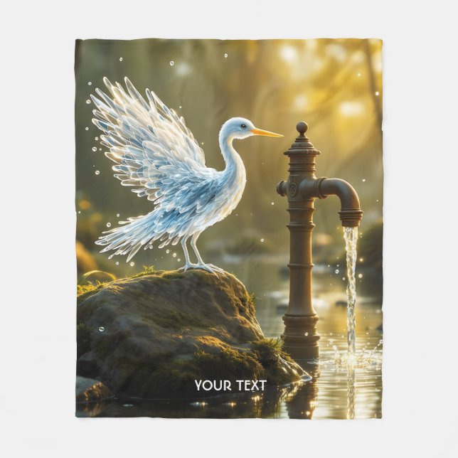 Cobertor De Velo Fantasy Cute Waterbird Translúcido Water (Frente)