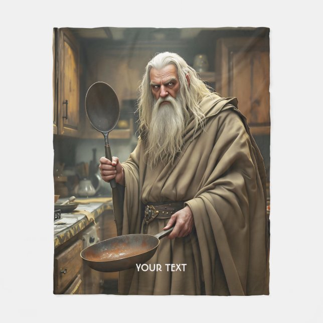 Cobertor De Velo Fantasy Cute Wizard Frying Pan (Frente)