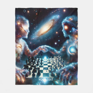 Cobertor De Velo Fantasy - Estrelas do Espaço de Xadrez Bonitas