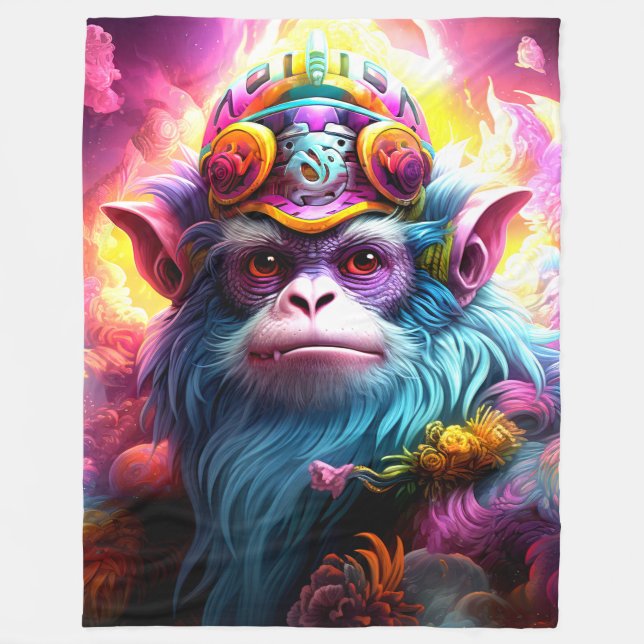 Cobertor De Velo Fantasy Monkey (Frente)