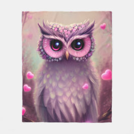 Cobertor De Velo Fantasy Pink Fluffy Kawaii Owl
