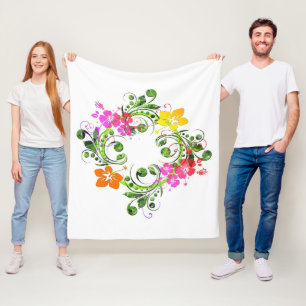 Cobertor De Velo Farinha tropical hibiscus cor-de-rosa laranja