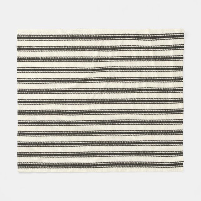 Cobertor De Velo Farmhouse Black Ticking Strips  (Frente (Horizontal))