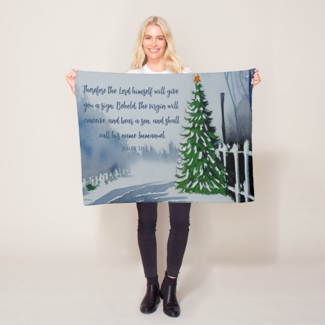 Cobertor De Velo Farmhouse Country Christmas Scripting Watercolor (In Situ)