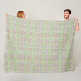 Cobertor De Velo Farmhouse Neutral Sage Plaid