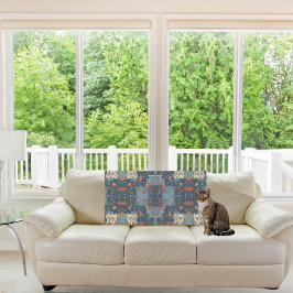 Cobertor De Velo Farmhouse Russo de Ferrugem Azul do País