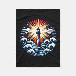 Cobertor De Velo Farol de Pixel em Stormy Seas