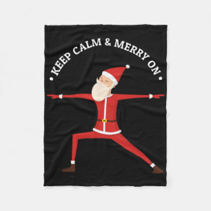 Cobertor De Velo Fãs de Yoga Feliz Natal Stress Santa Meditação