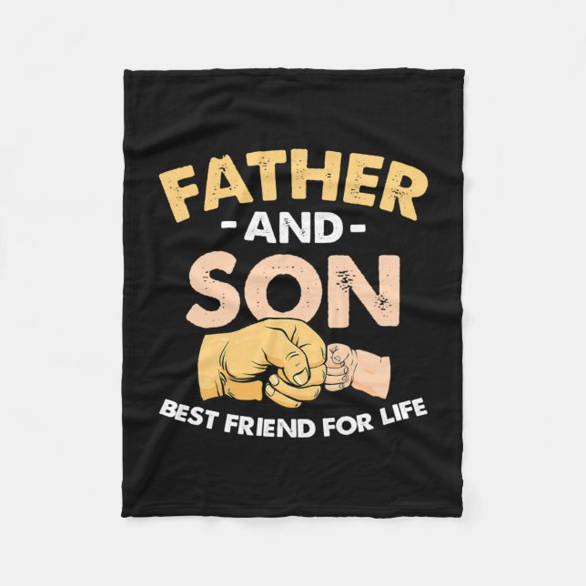 Cobertor De Velo Father's Day Father And Son Best Friends For Life (Frente)