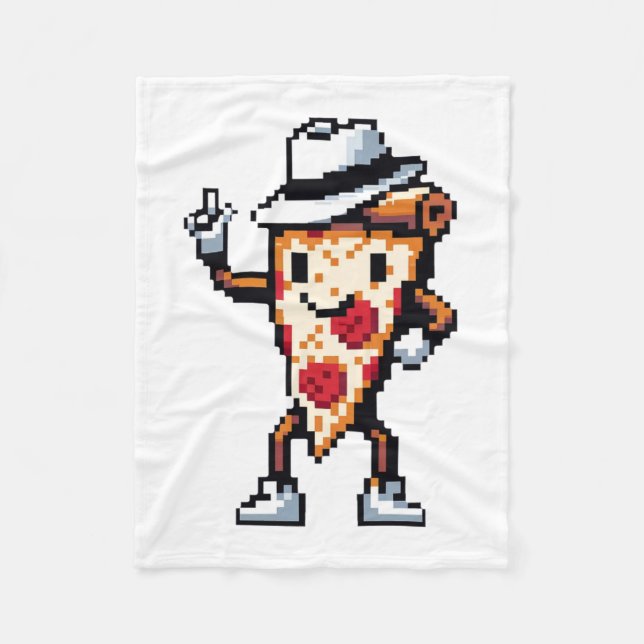 Cobertor De Velo Fatia de pizza dançante - Design de Comida de arte (Frente)