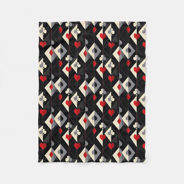 Cobertor De Velo Fatos de jogar cartas no pôquer. (Frente)