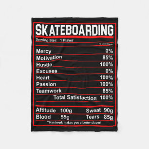 Cobertor De Velo Fatos Nutricionais Divertidos de Skate Patinação d