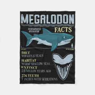 Cobertor De Velo Fatos sobre Megalodon Dente Fóssil de Tubarão Pré-