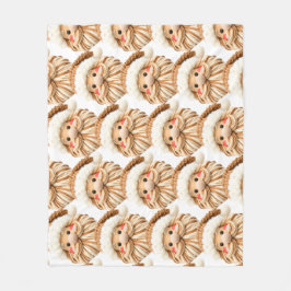 Cobertor De Velo Faux yarn notch-hook Santa face Christmas