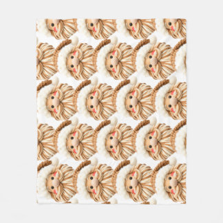 Cobertor De Velo Faux yarn notch-hook Santa face Christmas