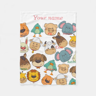 Cobertor De Velo Fazenda elefante-branca de animais adoráveis