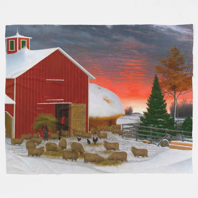 Cobertor De Velo Fazenda Vida Quintal no Inverno Horatio Shaw 1885 (Frente (Horizontal))