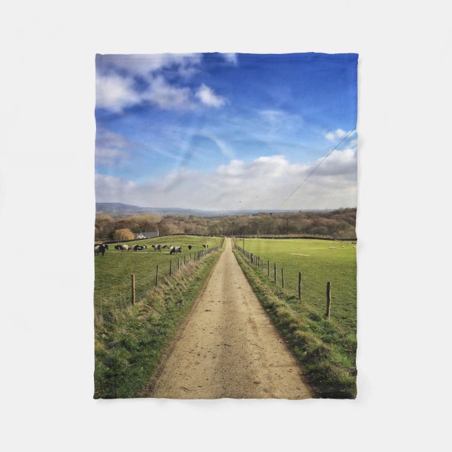 Cobertor De Velo Fazendas | Inglês Countryside Dirt Road (Frente)
