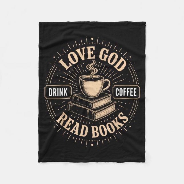 Cobertor De Velo Fé Cristã Jesus Livros Café Crente (Frente)