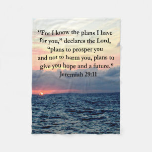 COBERTOR DE VELO FÉ EM JEREMIAH 29:11 SUNRISE VERSE