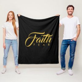 Cobertor De Velo Fé sobre o medo Dourado e negro