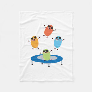 Cobertor De Velo Feijões Doces Bonitos, Jumping, Vestindo óculos 