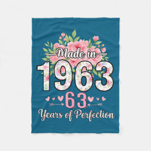 Cobertor De Velo Feito Em 1963 Floral 63º Aniversário Mulheres 63 A