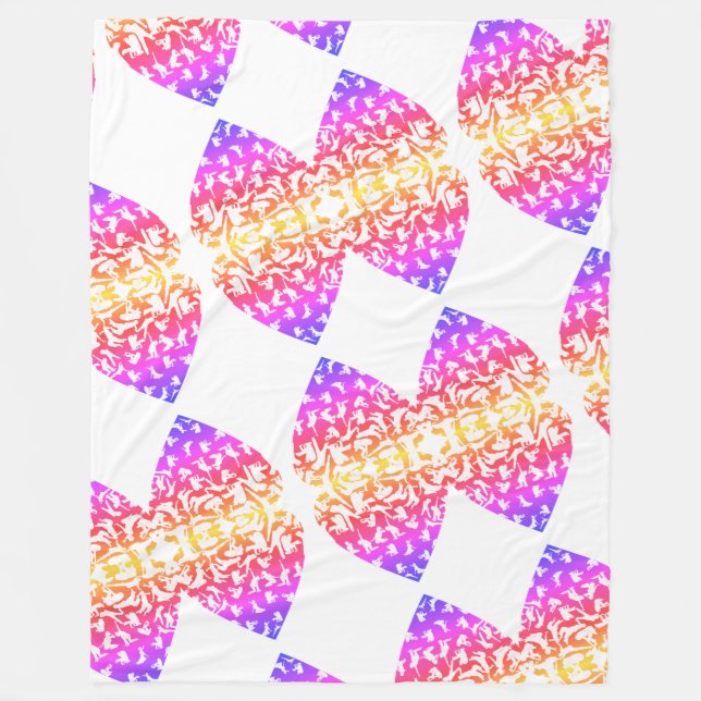 Cobertor De Velo Feldenkrais Blanket - Corações Arco-Íris #2 (Frente)