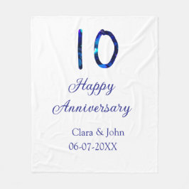 Cobertor De Velo Feliz 10º aniversário data de adição do nome da li