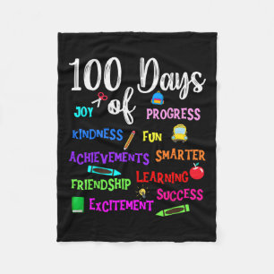 Cobertor De Velo Feliz 100 Dias De Escola Professor Criança Menino 