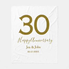 Cobertor De Velo Feliz 30 data de aniversário data ouro bold lete