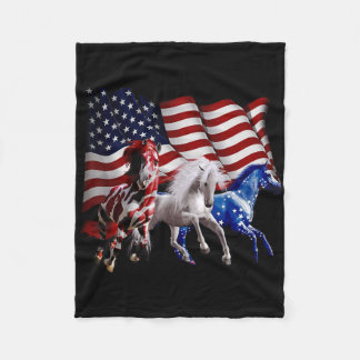 Cobertor De Velo Feliz 4 de Julho Bandeira Americana Vermelha Caval