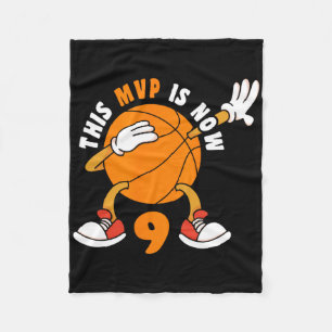 Cobertor De Velo Feliz 9 de aniversário, 9 anos Mvp Bysketbyll 9º B