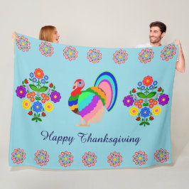 Cobertor De Velo Feliz Ação de Graças. Flores design poloneses.
